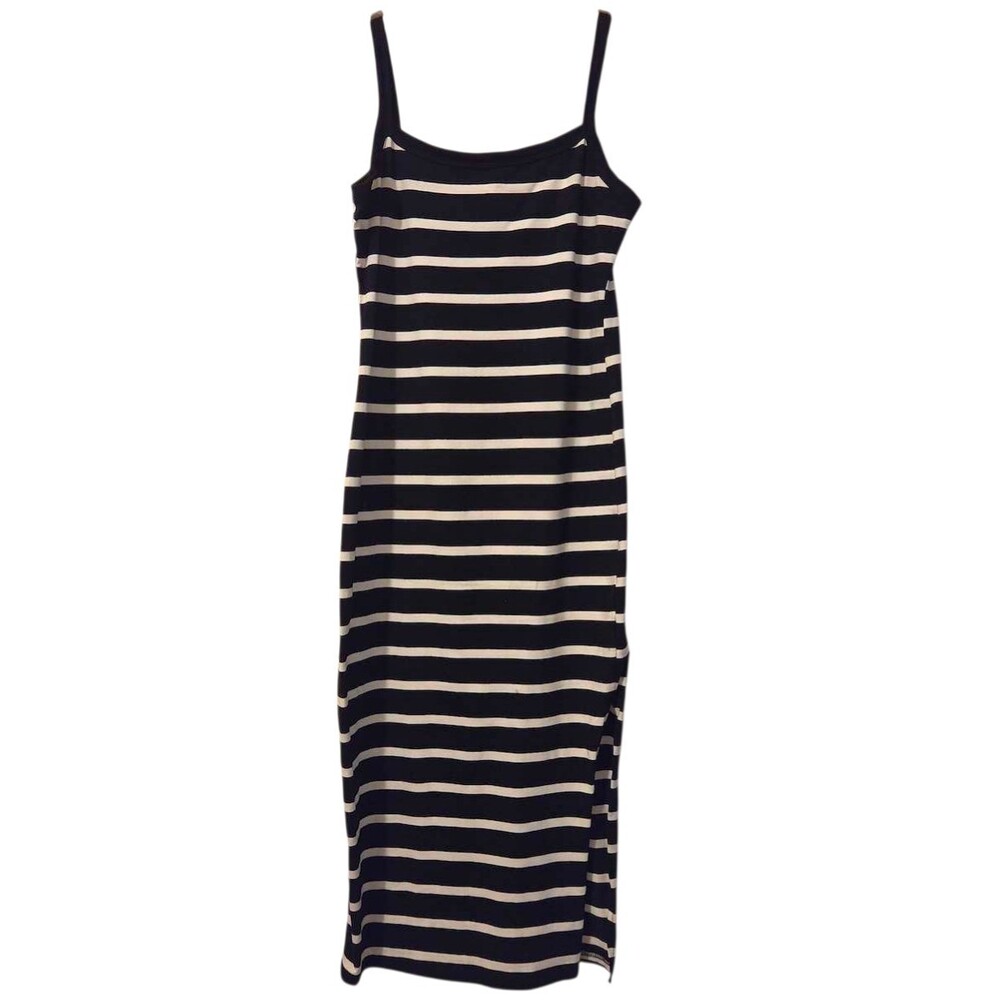 SHEIN Striped Midi Dress Size L Black White Spaghetti Strap